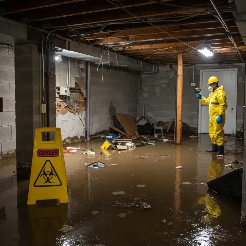 Flooded Basement Electrical Hazard in Marysville, CA Property