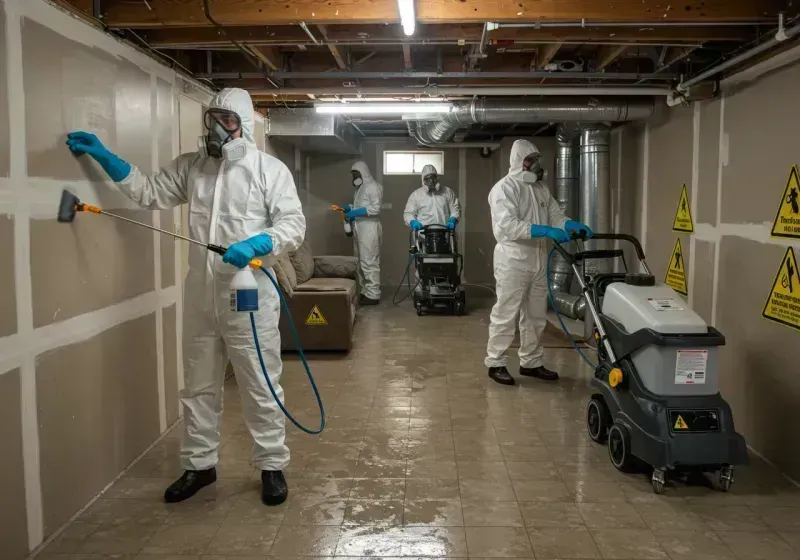 Basement Moisture Removal and Structural Drying process in Marysville, CA